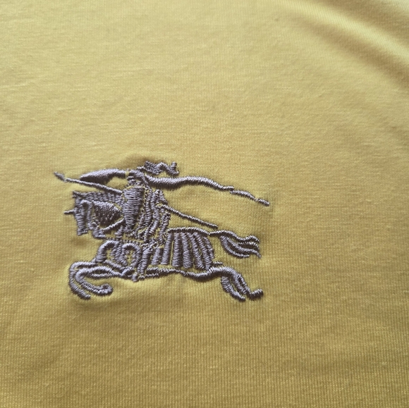 Burberry Yellow Polo with Plaid Sleeves - Picture 12 of 15